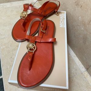 Michael Kors orange sandals size 6